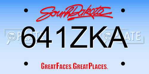 641ZKA South Dakota License Plate