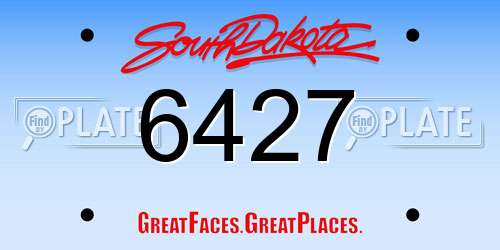 6427 South Dakota License Plate