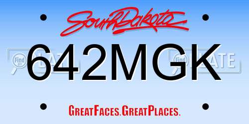 642MGK South Dakota License Plate