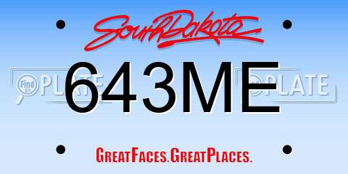 643ME South Dakota License Plate