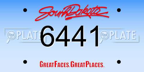 6441 South Dakota License Plate