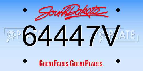 64447V South Dakota License Plate