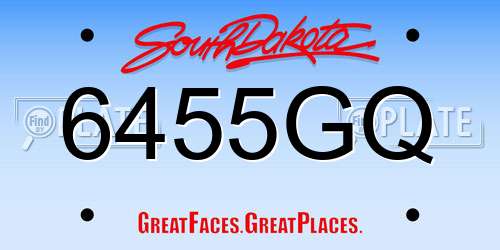 6455GQ South Dakota License Plate
