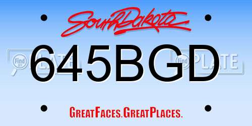 645BGD South Dakota License Plate
