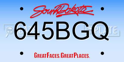 645BGQ South Dakota License Plate