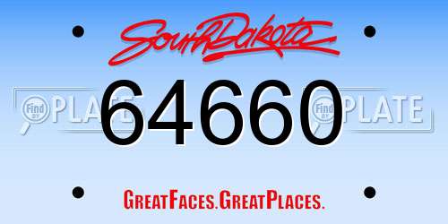 64660 South Dakota License Plate