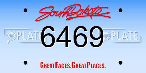 6469 South Dakota License Plate