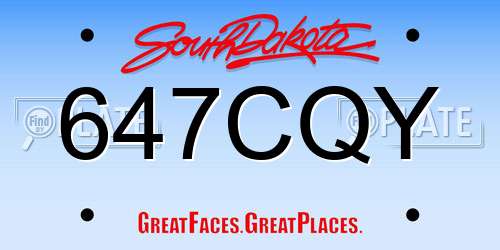 647CQY South Dakota License Plate