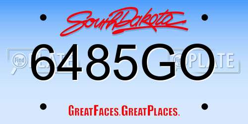 6485GO South Dakota License Plate