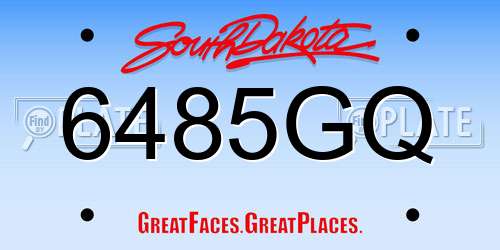 6485GQ South Dakota License Plate