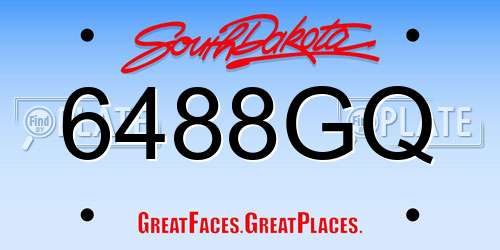 6488GQ South Dakota License Plate