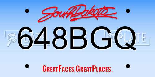 648BGQ South Dakota License Plate