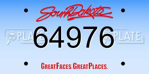 64976 South Dakota License Plate