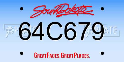 64C679 South Dakota License Plate