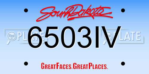 6503IV South Dakota License Plate
