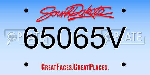 65065V South Dakota License Plate
