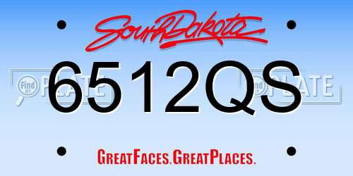6512QS South Dakota License Plate