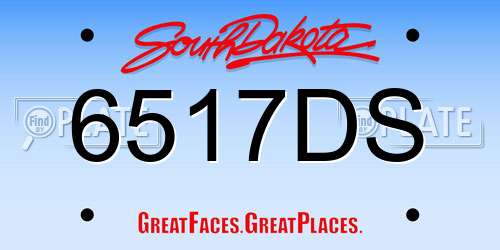 6517DS South Dakota License Plate