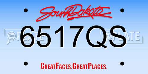 6517QS South Dakota License Plate