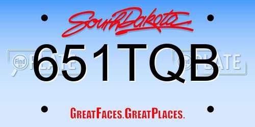 651TQB South Dakota License Plate