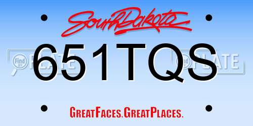 651TQS South Dakota License Plate