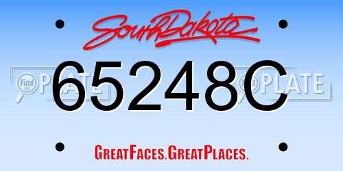 65248C South Dakota License Plate