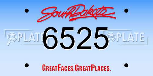 6525 South Dakota License Plate