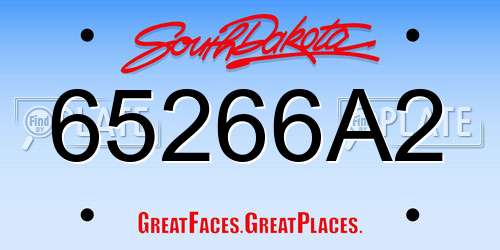 65266A2 South Dakota License Plate