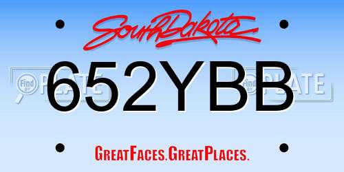 652YBB South Dakota License Plate