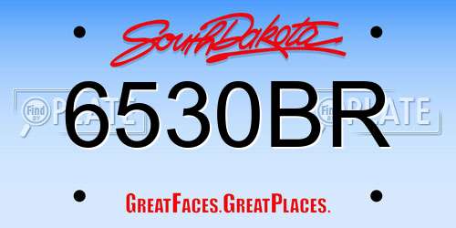 6530BR South Dakota License Plate