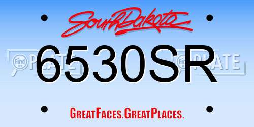 6530SR South Dakota License Plate