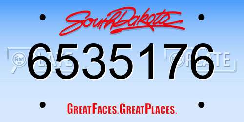 6535176 South Dakota License Plate
