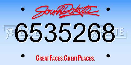 6535268 South Dakota License Plate
