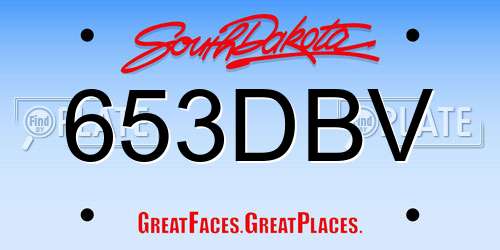 653DBV South Dakota License Plate