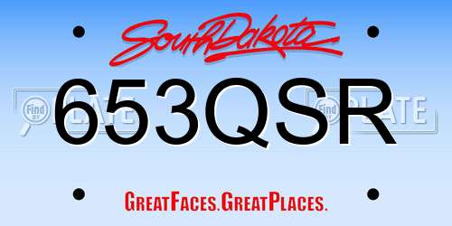 653QSR South Dakota License Plate