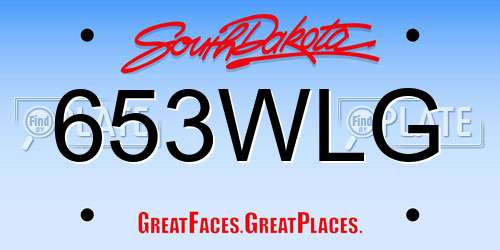 653WLG South Dakota License Plate