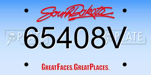 65408V South Dakota License Plate
