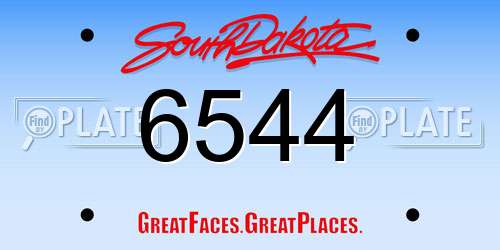 6544 South Dakota License Plate