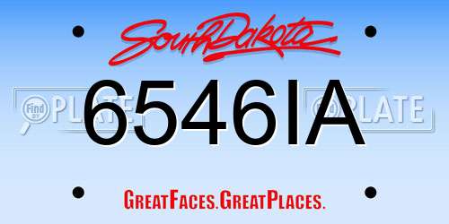 6546IA South Dakota License Plate
