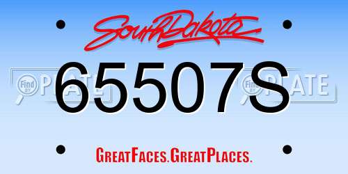 65507S South Dakota License Plate