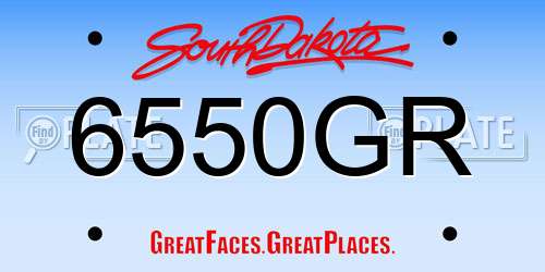 6550GR South Dakota License Plate