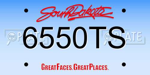 6550TS South Dakota License Plate