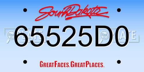 65525D0 South Dakota License Plate