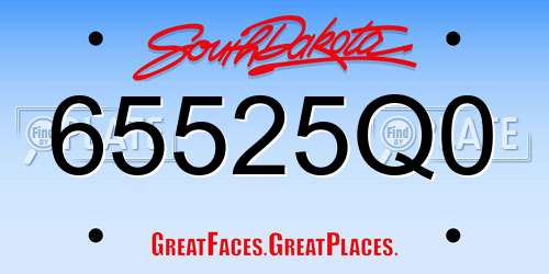 65525Q0 South Dakota License Plate