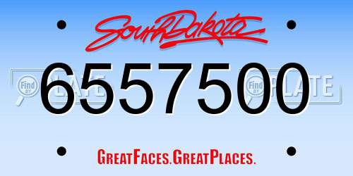 6557500 South Dakota License Plate