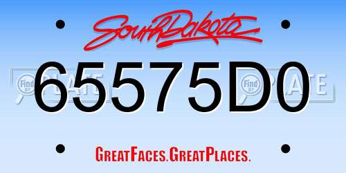 65575D0 South Dakota License Plate