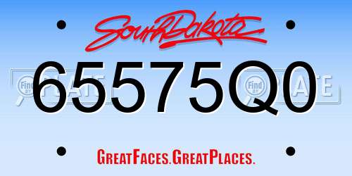 65575Q0 South Dakota License Plate