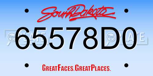 65578D0 South Dakota License Plate