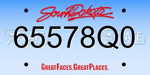 65578Q0 South Dakota License Plate