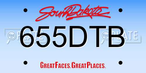 655DTB South Dakota License Plate